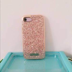 New Kate spade rose gold glitter case iPhone 7 8